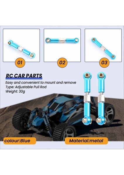 6pcs Ayarlanabilir Metal Bağlantı Çekme Çubuğu Ön /arka Servo Bağlantısı Wltoys Için A949 A959 A969 A979 K929 Rc Araba Yükseltme Yedek, Mavi (Yurt Dışından) fırsatları