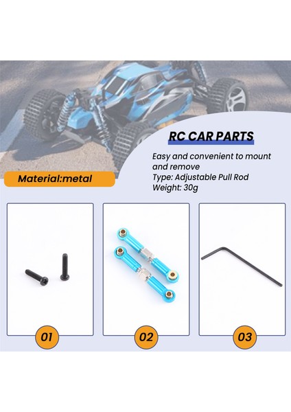 6pcs Ayarlanabilir Metal Bağlantı Çekme Çubuğu Ön /arka Servo Bağlantısı Wltoys Için A949 A959 A969 A979 K929 Rc Araba Yükseltme Yedek, Mavi (Yurt Dışından) indirimleri
