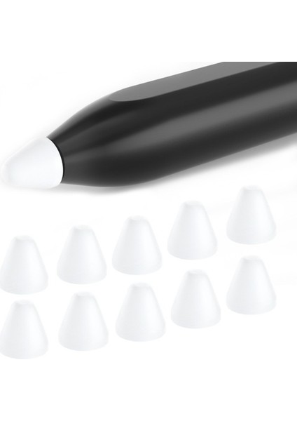 Xiaomi Akıllı Kalem Için 10 Adet Yumuşak Silikon Kalem Ucu Kapağı Dokunmatik Ekran Stylus Kalem Ucu Kol-Siyah (Yurt Dışından)