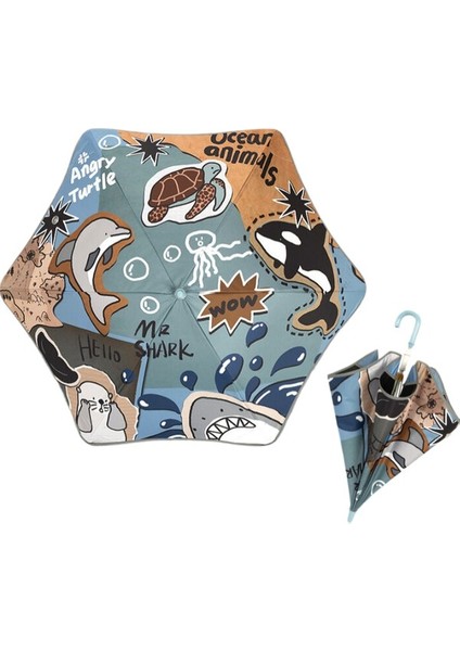 Karikatür Su Geçirmez Çocuk Şemsii (Yurt Dışından)