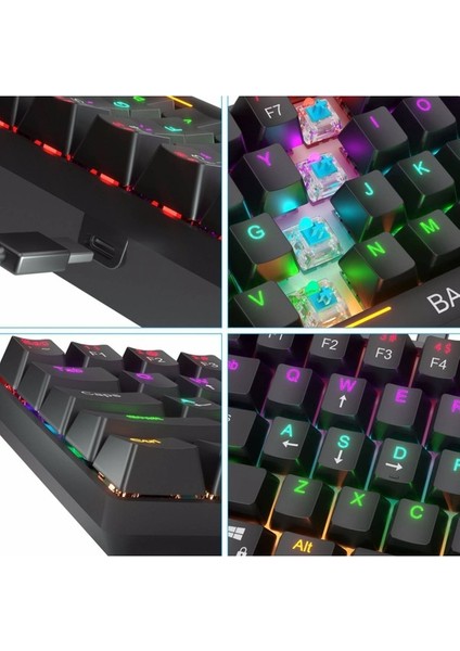 Shuai Yan Bajeal Mekanik Klavye, Dizüstü Bilgisayar, Masaüstü Bilgisayarlar Için 61 Tuşlu Tak ve Çalıştır USB Evrensel Kablolu Suya Dayanıklı Arkadan Aydınlatmalı Klavye Yurt Dışında (Yurt Dışından) fiyatları
