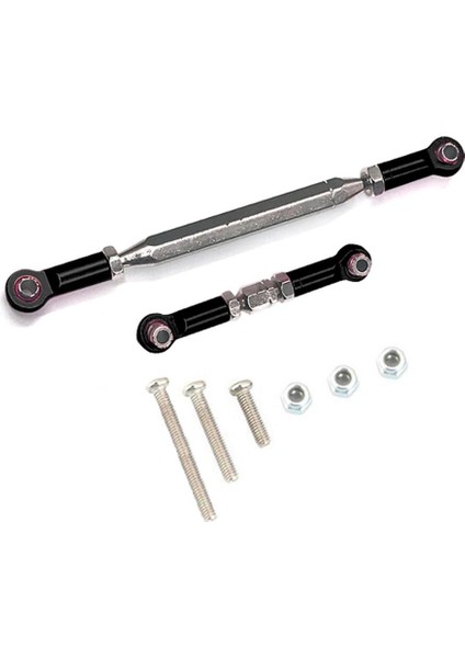 Metal Ayarlanabilir Direksiyon Bağlantısı Servo Bağlantı Çekme Çubuk Turnalay Mn D90 D99 Mn-90 Fj-45 1/12 Rc Araç Trat, Siyah (Yurt Dışından)