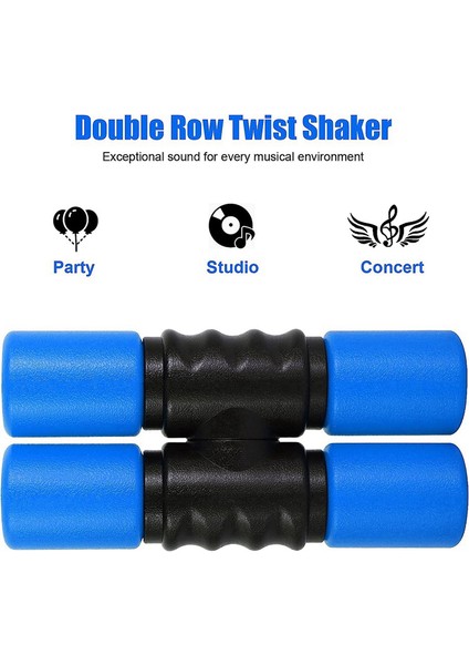Çift Sıralar Shakers Perküsyon Enstrümanları, Orta Hacimelatin Perküsyon Enstrümanları, Stüdyo, Bant, Davulcu, (Mavi) (Yurt Dışından) modelleri