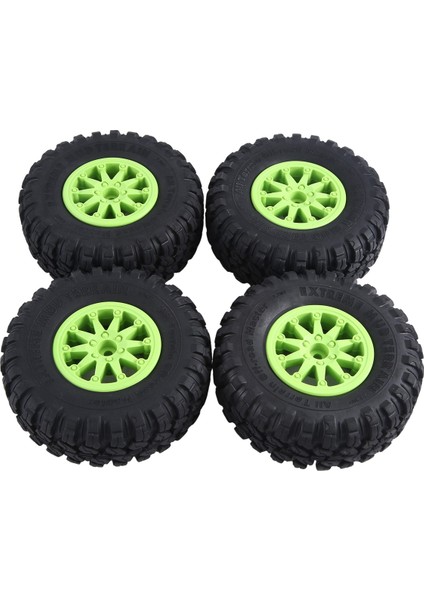 4pcs 118X44MM 2,2 Inç Kauçuk Lastikler ve Plastik Boncuk Tekerleği 1:10 Için Rc Kaya Paletli Eksenel SCX10 RR10 Rc Araba, Yeşil (Yurt Dışından)