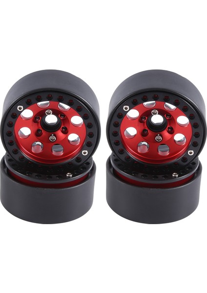 4pcs 1.9 Metal Beadlock 8 Yuvarlak Delik Tekerlek Hub Jant 1/10 Rc Prıger Axıal SCX10 90046 AXI03007 Trx4 Redcat D90, Kırmızı (Yurt Dışından) modelleri