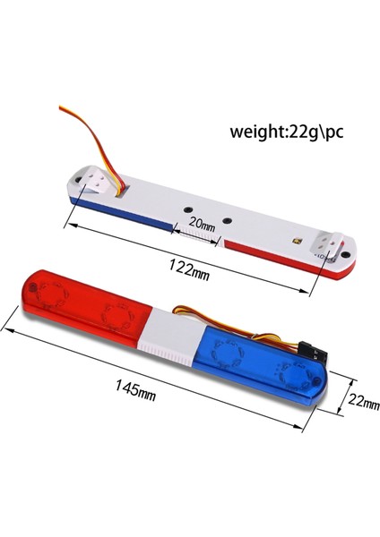 Flaş Alarm Lambası LED Polis Arabası Parlak Işık 1/10 Rc D12 Hsp, Traxs Eksenel Araba Yükseltme Parçaları, 145MM, Mavi (Yurt Dışından) modelleri