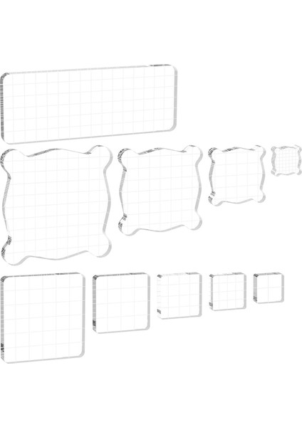 10 Adet Akrilik Damga Bloğu, Çok Yönlü Çeşitli Boyutta Damga Blokları, Damgalama Platformu Damgalama Araçları Kart Yapımı Için Ayarlanmış (Yurt Dışından)