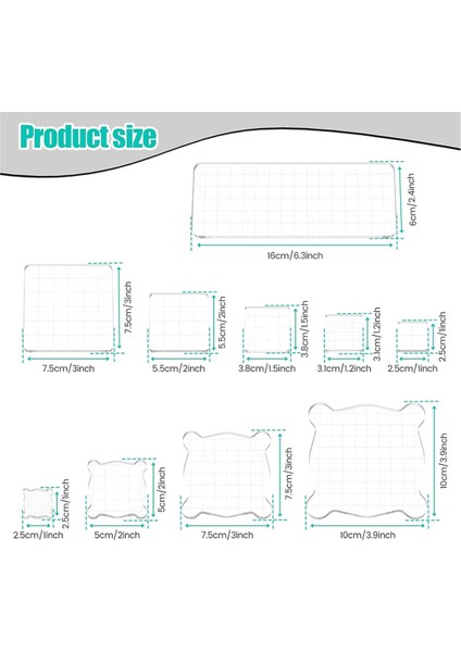 10 Adet Akrilik Damga Bloğu, Çok Yönlü Çeşitli Boyutta Damga Blokları, Damgalama Platformu Damgalama Araçları Kart Yapımı Için Ayarlanmış (Yurt Dışından) indirimleri