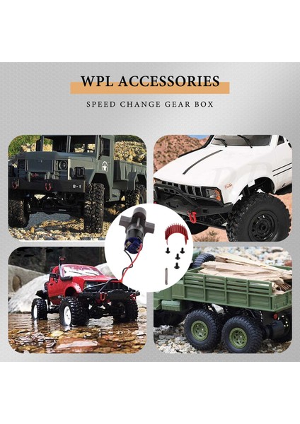 370 Fırçalanmış Motor+Wpl Henglong C14 C14 B14 B24 B16 B36 4x4 6x6 Yükseltilmiş Parçalar, Gri (Yurt Dışından) modelleri
