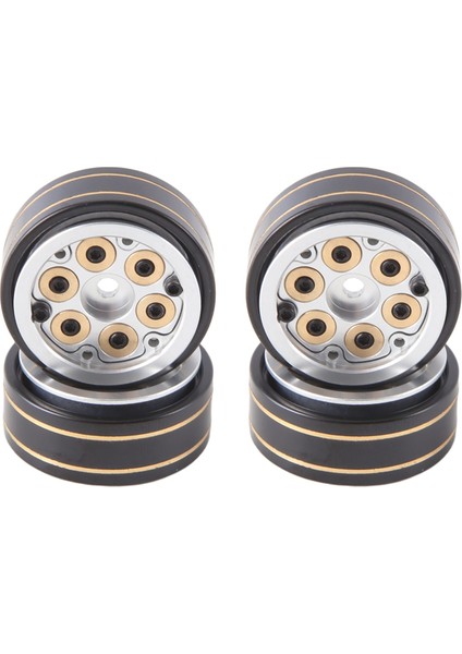 4pcs 1.0inch Mini Beadlock Tekerlek Jant Hub 1/24 1/18 Rc Paletli TRX4M AX24 SCX24 FCX24 FCX18 Rc Trawler Araba Gümüş (Yurt Dışından) fiyatları