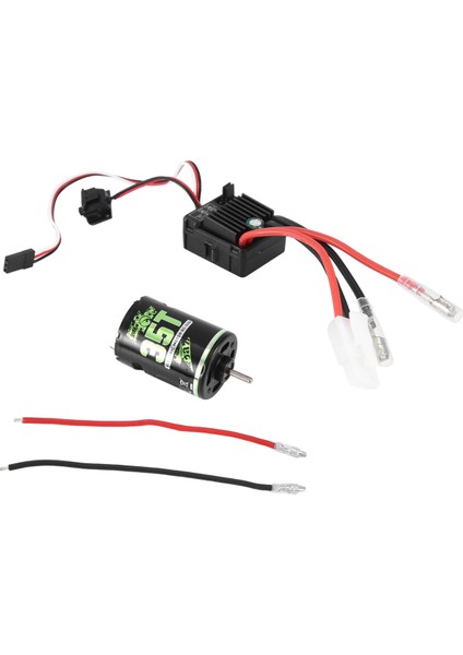 540 Fırçalanmış Motor 35T, 1060 Fırçalanmış Esc 60A 2-3s Lıpo Rc 1/10 Araba Için Su Geçirmez Elektrikli Hız Kontrolörü (Yurt Dışından)