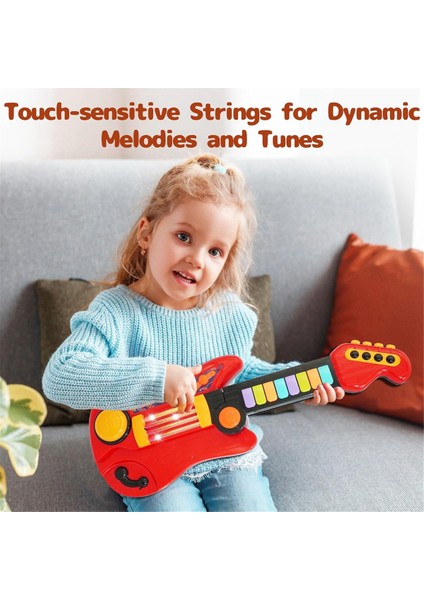 Çocuk Gitar ve Yürümeye Başlayan Çocuk Piyano 2 Inç Için 1 Gitar 3-5 Yeni Başlayanlar Için Kayış Oyuncak Gitar Çocuklar Hediyesi (Yurt Dışından)