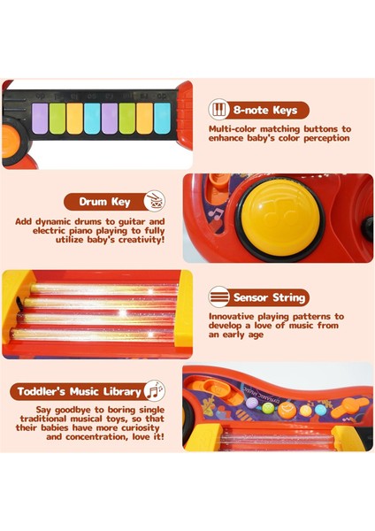 Çocuk Gitar ve Yürümeye Başlayan Çocuk Piyano 2 Inç Için 1 Gitar 3-5 Yeni Başlayanlar Için Kayış Oyuncak Gitar Çocuklar Hediyesi (Yurt Dışından) modelleri