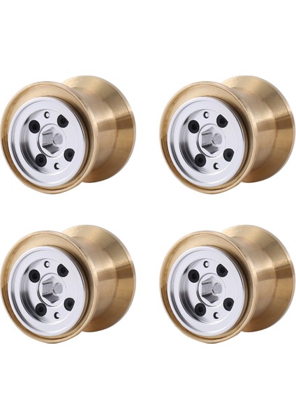 4pcs Pirinç Kelepçe Halkası Metal 1.0 Tekerlek Jant Tekerlek Göbeği FCX24 Max Smasher 1/24 Rc Paletli Araba Yükseltme Aksesuarları, 2 (Yurt Dışından)