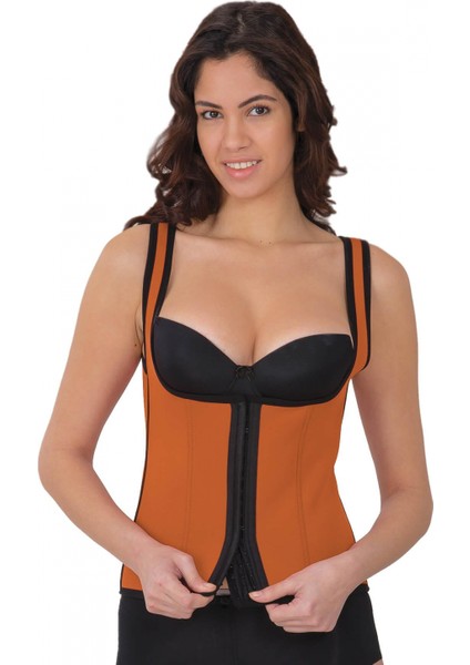 Miraxx Turuncu Mı 9173 Agraflı Göğsü Açık Atlet Korse