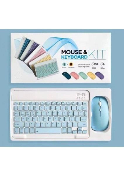 ZR20KM Mavi Kablosuz Klavye Mouse Set
