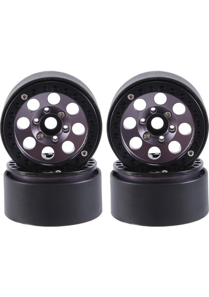 4pcs 1.9 Metal Beadlock 8 Yuvarlak Delik Tekerlek Hub Jant 1/10 Rc Prıger Axıal SCX10 90046 AXI03007 Trx4 Redcat D90, Gri (Yurt Dışından)