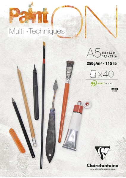 Paint'on Multi-Techniques Karışık Teknik Eskiz Çizim Defteri 250 Gr. A5 50 Yp.