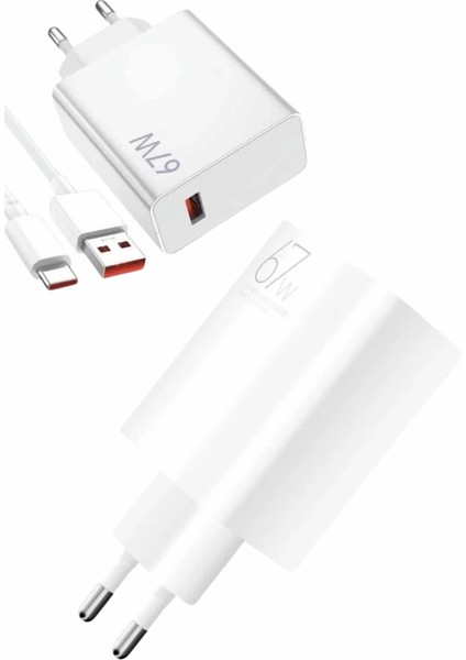 Beyaz Ultra Plus Hızlı Şarj Seti Şarj Adaptörü ve Kablosu 67W modelleri