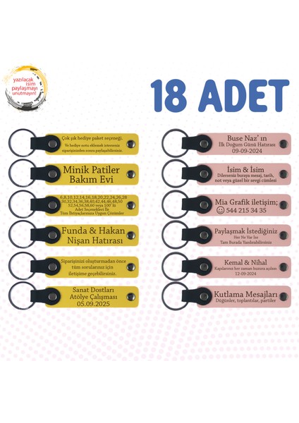 Sarı & Y Ağzı, 18’li Set, Öğrencilerine Teşekkür Etmek Isteyen Öğretmen Için, Kişisel Anahtarlık