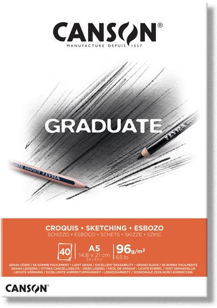 Graduate Sketching Eskiz Çizim Defteri 96 Gr. A5 40 Sayfa