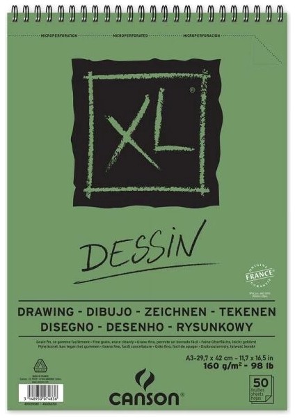 Xl Dessin Spiralli Eskiz Çizim Defteri 160 Gr. A3 50 Yp.