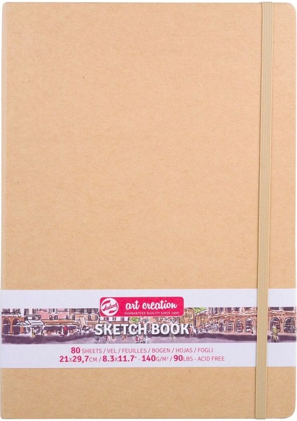 Art Creation Sketchbook Sert Kapak Eskiz Çizim Defteri 140 Gr. 21X30 Cm. 80 Yp. Kraft Yellow