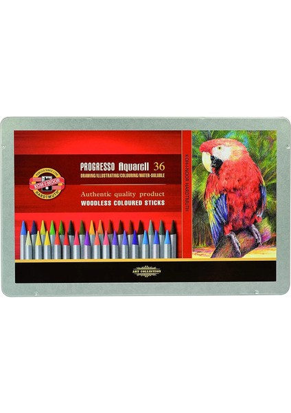 Progresso Aquarell Ağaçsız Sulandırılabilir Boya Kalemi Seti 36 Renk