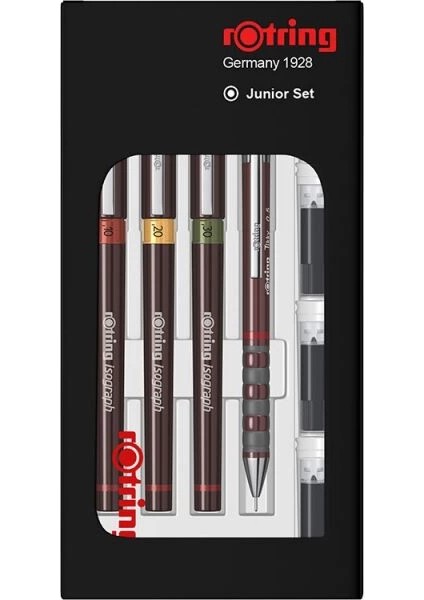 Isograph Rapido Kalemi Seti Junior Set (0.1-0.2-0.3 Mm.) + 0.5 Tikky Versatil Kalem