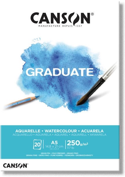 Graduate Watercolour Sulu Boya Defteri Blok 250 Gr. A5 20 Yaprak