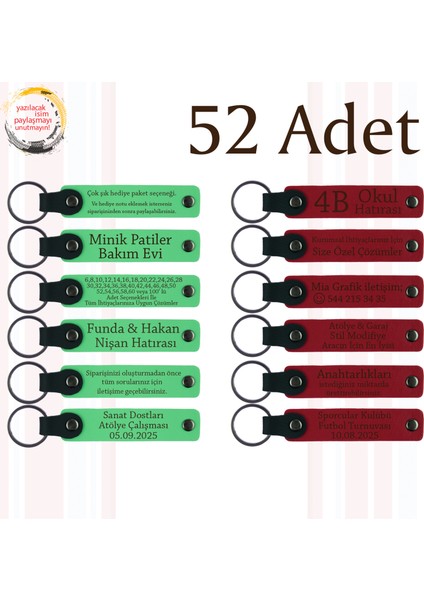 F Yeşili & Kırmızı, Sosyal Bilgiler Öğretmeninden Hediye, 52’li Set, Kişiselleştirilebilir Hatıra