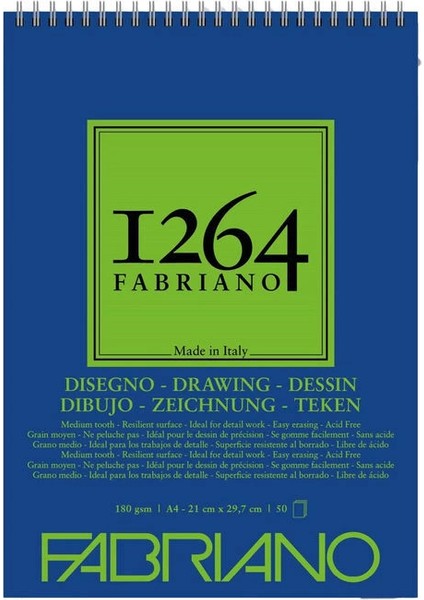 1264 Drawing Paper Üstten Spiralli Eskiz Çizim Defteri 180 Gr. A4 50 Yaprak