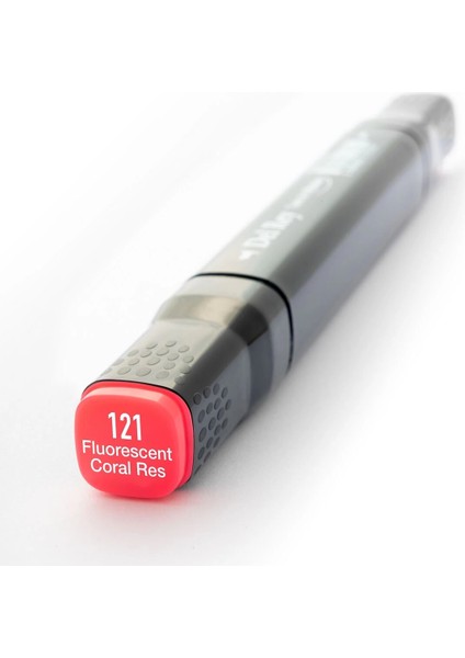 Çift Uçlu Çizim Marker Kalemi 121 Fluorescent Coral Red