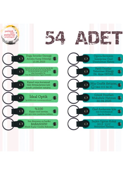 F Yeşili & Koyu Turkuaz, Sosyal Bilgiler Öğretmeninden Sınıfa 54’lü Set, Isim ve Mesajlı Hediyelik