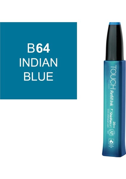 Touch Twin Marker Refill Alcohol Ink Alkol Bazlı Mürekkep 20 Ml. B64 Indıan Blue