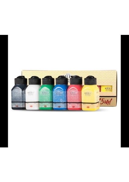 Akrilik Boya Seti 6 Renk x 75ML. Canlı Renkler