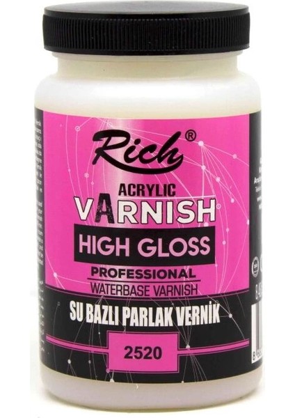 Su Bazlı Vernik Parlak (High Gloss Acrylic Varnish) 250 Cc.