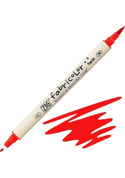 Fabricolor Twin Çift Uçlu Kumaş Tekstil Boyama Kalemi Red