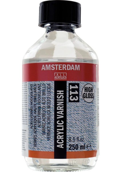 Amsterdam Acrylic Varnish High Glossy 113 Çok Parlak Akrilik Boya Verniği 250 Ml.