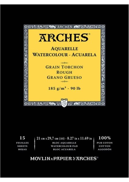 Sulu Boya Defteri Blok Rough - Kalın Doku 185 Gr. 21X29 Cm. 15 Yaprak