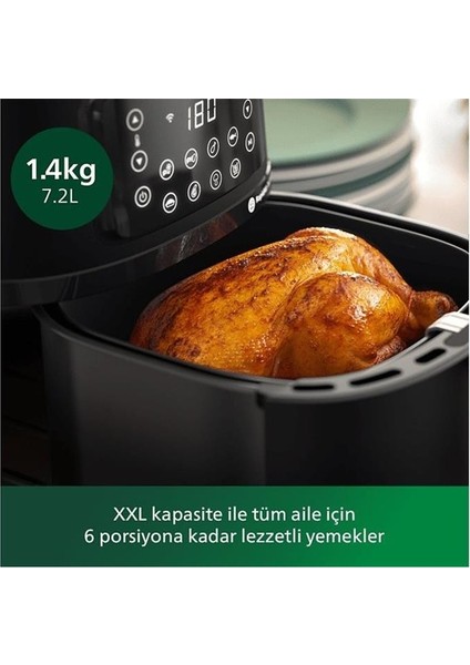HD9285/96 5000 Serisi Airfryer XXL Connected, 7,2 l (1,4 kg), Rapid Air Teknolojisi, Pişirme ve Izgara Aksesuarları,