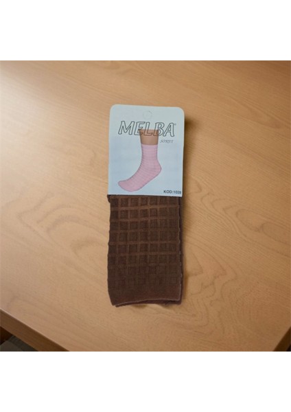 Melba Kareli Polymid Soket Çorap