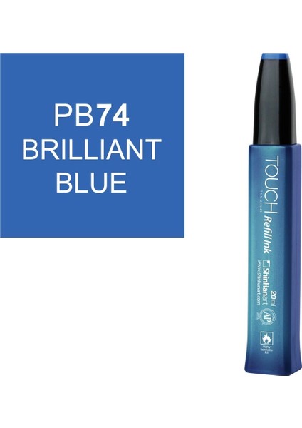 Touch Twin Marker Refill Alcohol Ink Alkol Bazlı Mürekkep 20 Ml. PB74 Brıllant Blue