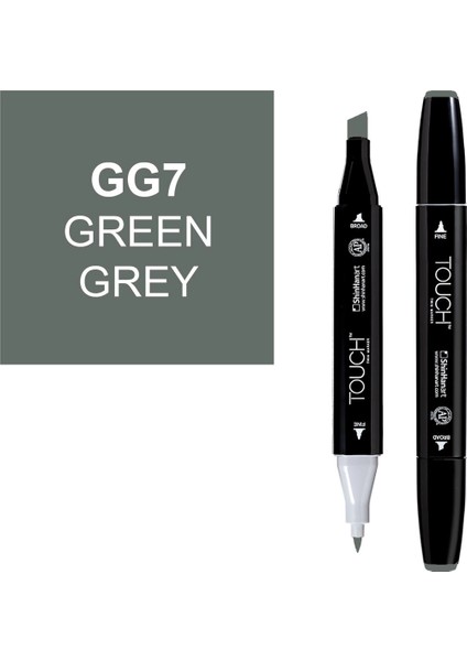 Touch Twin Marker Çizim Kalemi Gg7 Green Grey