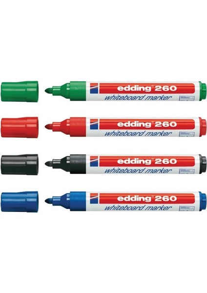 260 Whiteboard Marker Yazı Tahtası Kalemi Seti 4'lü Karışık