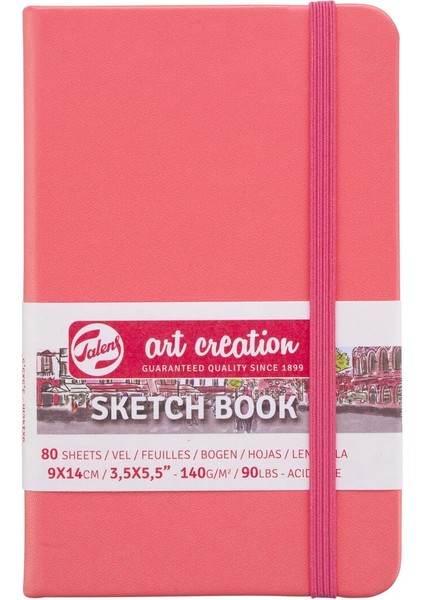 Art Creation Sketchbook Sert Kapak Eskiz Çizim Defteri 140 Gr. 9X14 Cm. 80 Yp. Coral