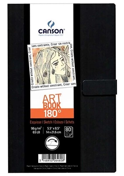 Art Book 180° Açılabilen Eskiz Çizim Defteri 96 Gr. 14X21.6 Cm. 80 Sayfa