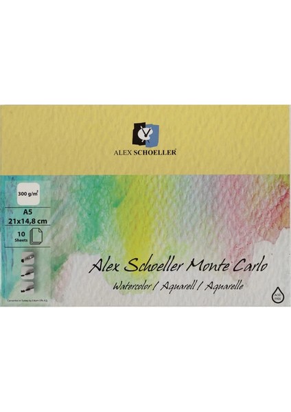 Monte Carlo Sulu Boya Defteri Blok 300 Gr. A5 10 Yaprak