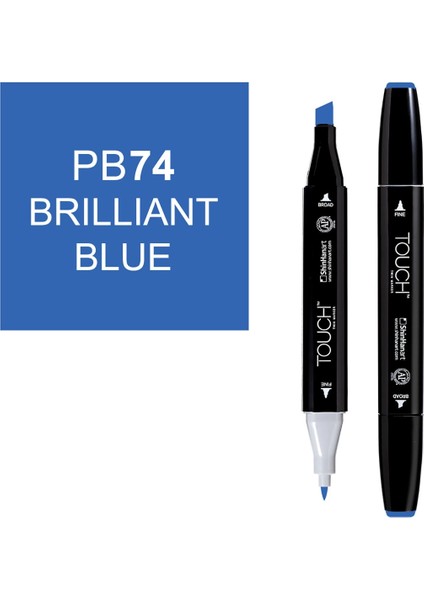 Touch Twin Marker Çizim Kalemi PB74 Brilliant Blue