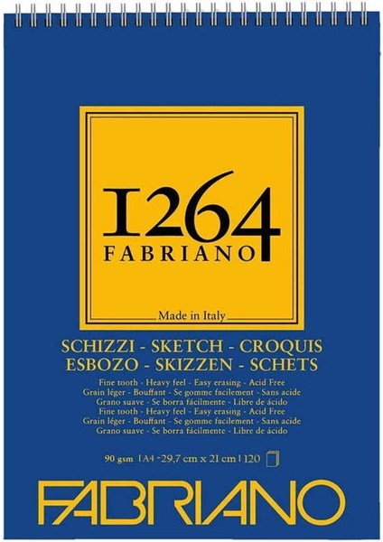 1264 Sketch Paper Üstten Spiralli Eskiz Çizim Defteri 90 Gr. A4 120 Yaprak
